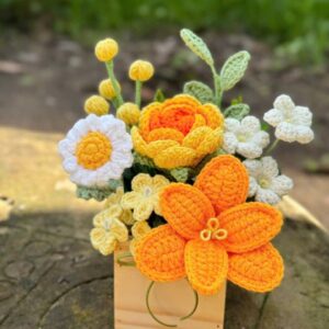 Hoa sáp, hoa len móc theo yêu cầu – quà tặng lễ tốt nghiệp, 8/3, 20/10, đại hội đẹp, bền, in logo chuyên nghiệp, giá tốt tại LGP.